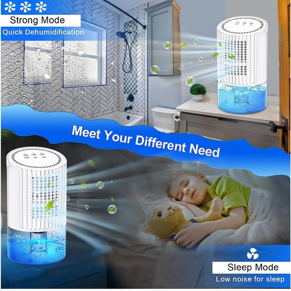 35oz Bathroom Dehumidifier Portable Small Dehumidifier with Auto Defrost - Picture 9 of 11